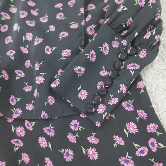 Magda Butrym Silk Floral Print Blouse Golem High Low Side‎ Slit - Picture 14 of 16